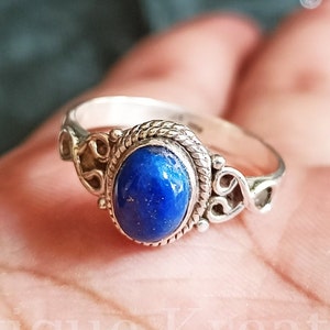 Lapis Lazuli Ring, 925 Sterling Silver Ring, Handmade Lapis Ring For Women, Blue Lapis Ring, Anniversary Gifts For Her, Wedding Gifts