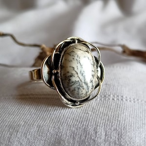 White Jasper Ring, 925 Sterling Silver Ring, Jasper Gemstone Ring, Anniversary Gift, Everyday Ring, Wedding Gift For Her, Birthday Gifts