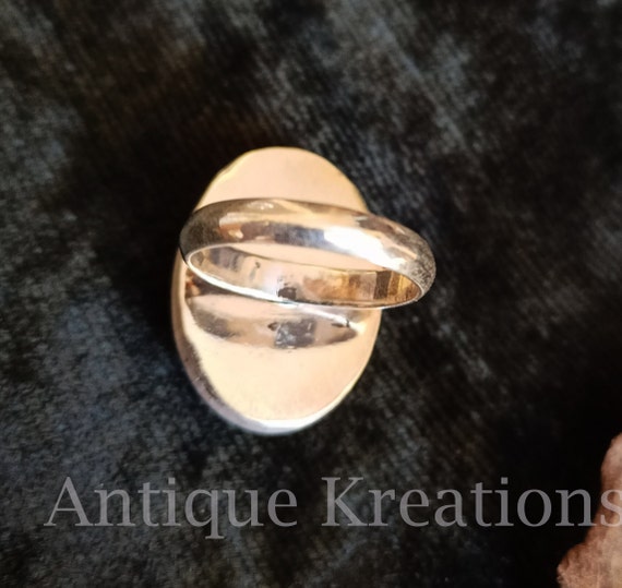 Anillo De Plata De Ley 925 Con Piedra Lunar - Cabujón Ovalado 12x16mm, Diseño Bohemio, Regalo Para Mujer