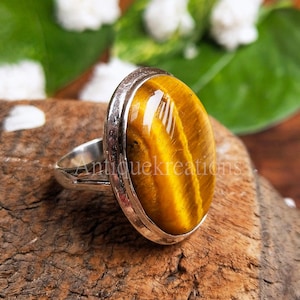 Natural Tiger Eye Ring, 925 Sterling Silver Ring, Classic Men Ring, Tiger Eye Ring For Men, Unisex Ring, Engagement Ring, Gift For Him & Her