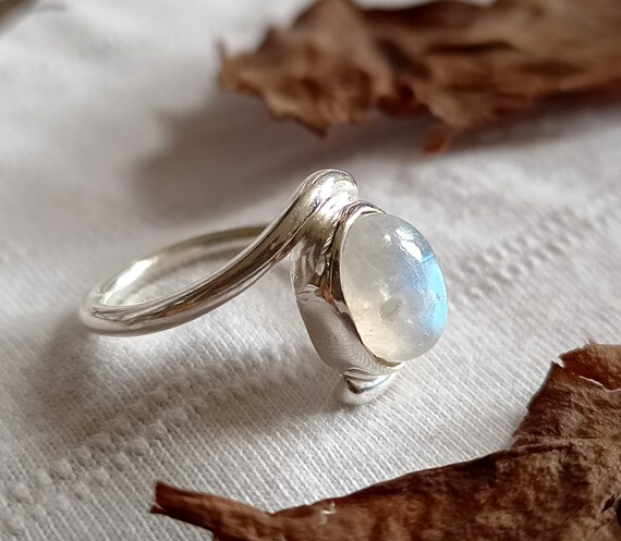 Bague pierre de lune veritable bague pierre de lune en argent 925 bague pierre de lune faite main bague boheme bague pierre de lune arc en ciel cadeau pour elle cadeau pour maman