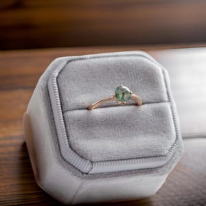 Solitaire moss agate ring, Simple gemstone ring, Moss agate engagement ring, Minimalist Ring Engagement Ring Gift For Her