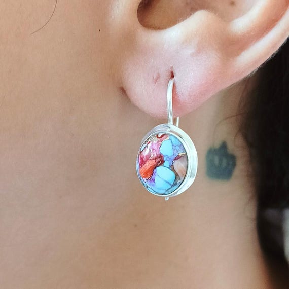Orecchini in argento sterling con turchese fatti a mano