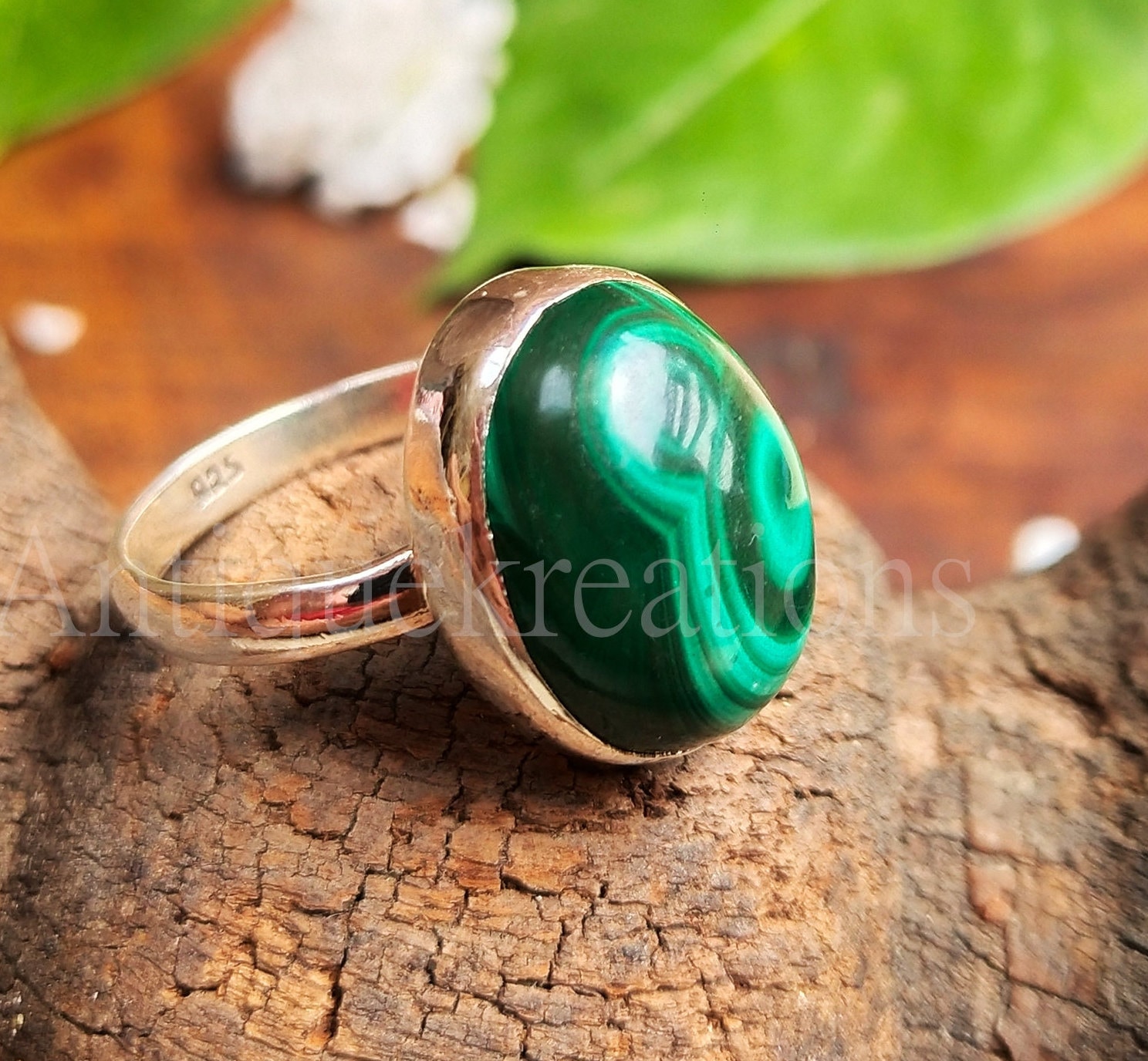 Malachite Stone Ring 925 Sterling Silver Ring Unique Malachite Ring Malachite Jewelry Bohemian Ring Gift for Her Gift for Love Gift Etsy