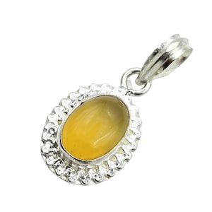Yellow Agate Pendant, 925 Silver Plated Handmade Pendant, Natural Gemstone Necklace, Healing Crystal Jewelry, Gift for Women Gift For Her