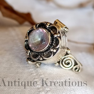 New Designed Ashes Silver Mystic Topaz Urn Ring Urn Pendant custom cremation personalized ring holder urn for ASHES or hair locket keepsake