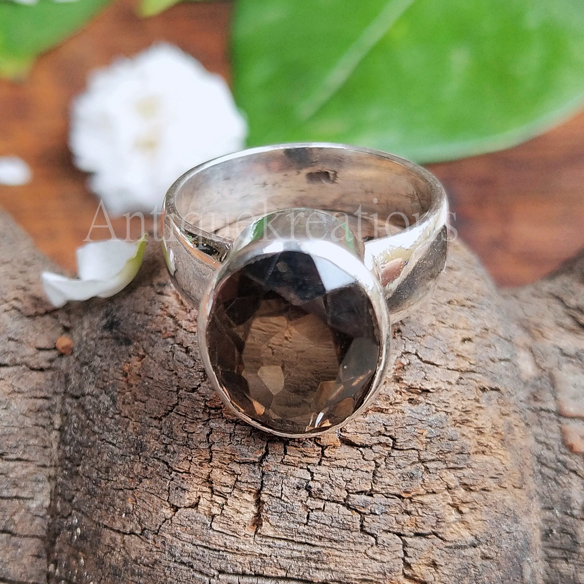 New arrivals] 925シルバーリング (Smoky Quartz)