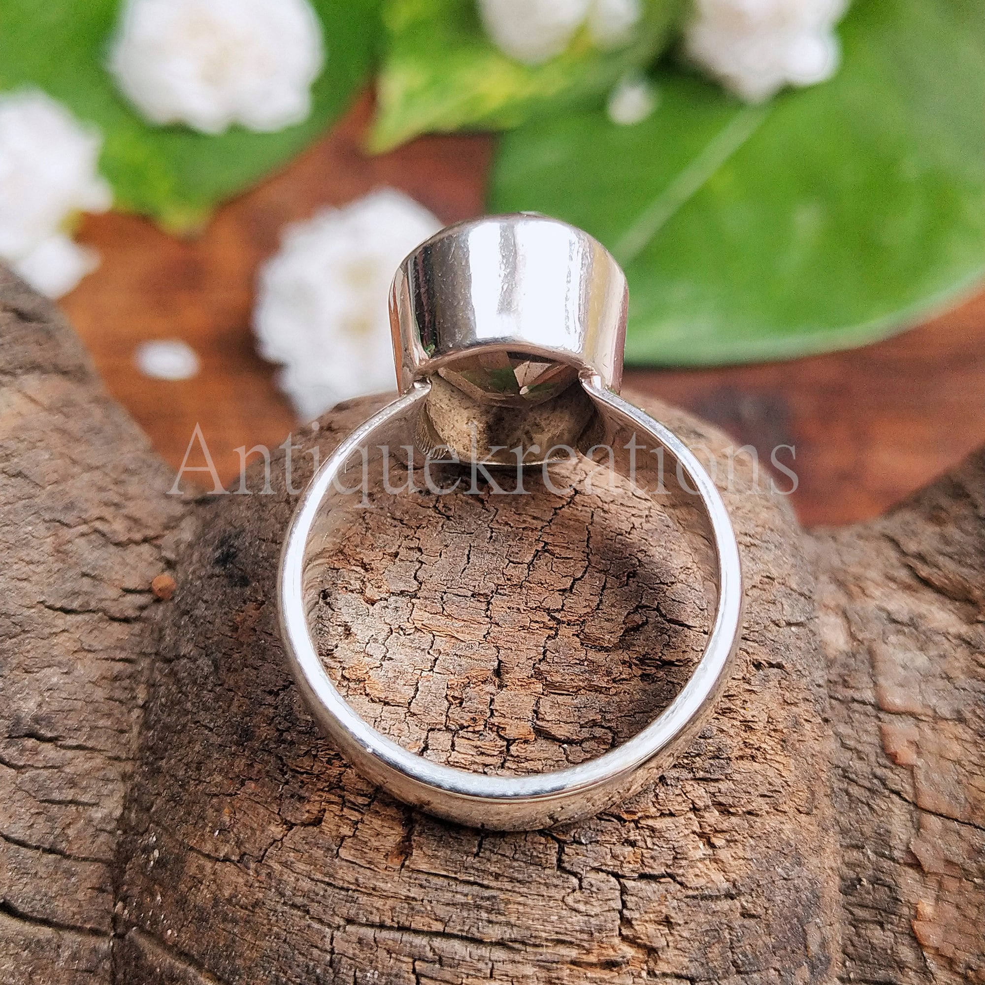 Smoky Quartz Ring , Signet Ring , 925 Sterling Silver