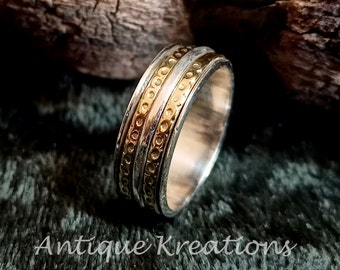 925er Sterling Silber Spinner Ring: Boho Meditation Daumen Ring
