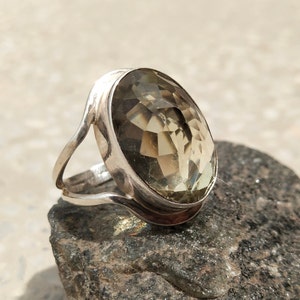 Smoky Quartz Ring, 925 Sterling Silver Ring, Smoky Quartz Jewelry, Statement Ring For Women, Promise Ring, Engagement Ring, Gift For Her