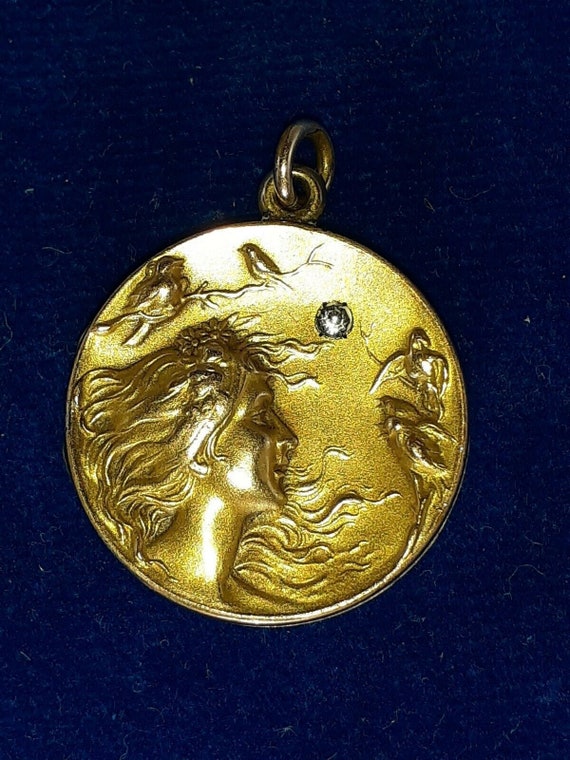 Early 1900s Art Nouveau Lady of the Nightingales L