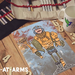 Man-At-Arms, Art Print, Retro, Illustration, Kids Room Art, He-Man, Masters of the Universe, 80&#39;s, Toys, Playroom, Wall Art, Revelation