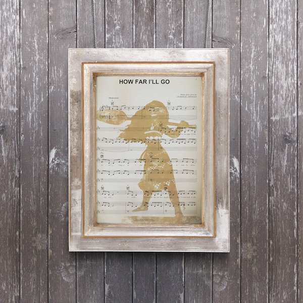 Moana Sheet Music Art Print: 'How Far I'll Go' Watercolor