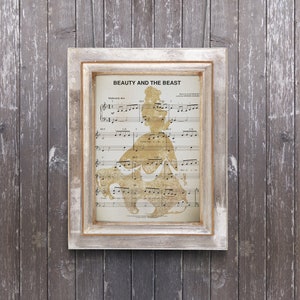 Belle Sheet Music Art, Disney, Disney Print Sheet Music Art, Beauty and the Beast Sheet Music