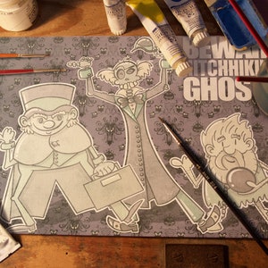 Hitchhiking Ghosts Print, Haunted Mansion Disney, Halloween Print, Grim Grinning Ghosts