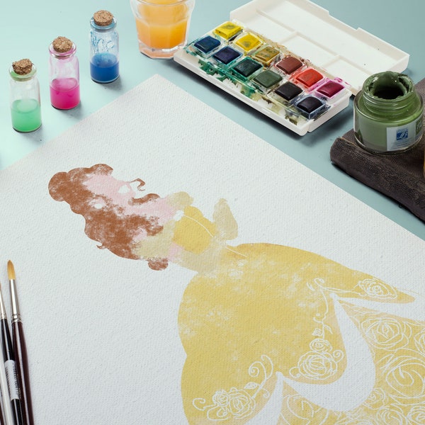 Belle Watercolor Etsy