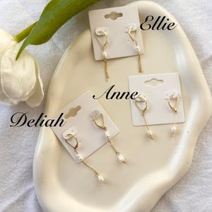 Gold-plated earrings with freshwater pearls, waterproof