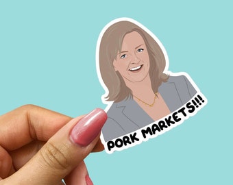 Liz Truss Vinyl Laptop Sticker - Pork Markets Quote Meme Tory Tories UK Politics Politician Political