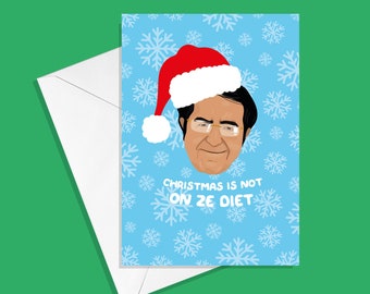 My 600lb Life Greetings Card - Dr Now - Christmas Is Not on Ze Diet - Christmas Card Santa Funny Card Reality TV