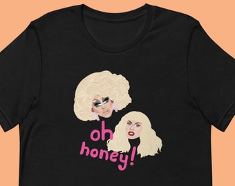 Maglietta Trixie Mattel e Katya in cotone - Oh Honey - RPDR Rupaul's Drag Race Rainbow LGBTQ+