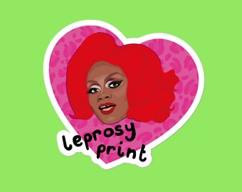 Heidi N Closet Vinyl Laptop Sticker - Leprosy Print - Pink Heart Leopard Print - RPDR - Rupaul's Drag Race - Drag Queen