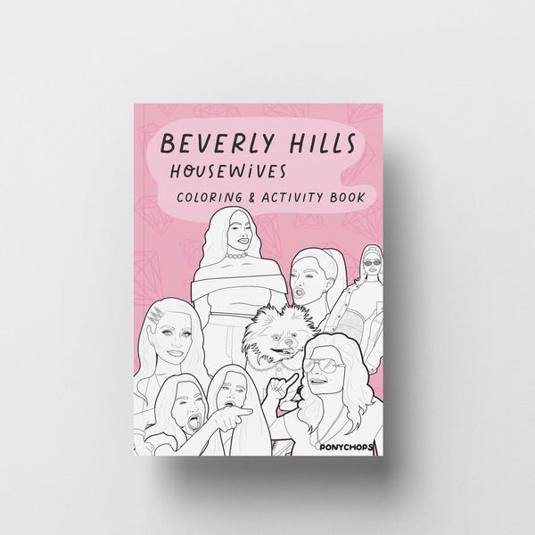 Libro para colorear de regalos para adultos de Amas de Casa de Beverly Hills - Lisa Vanderpump Kyle Kim Richards Kathy Hilton Dorit Erika