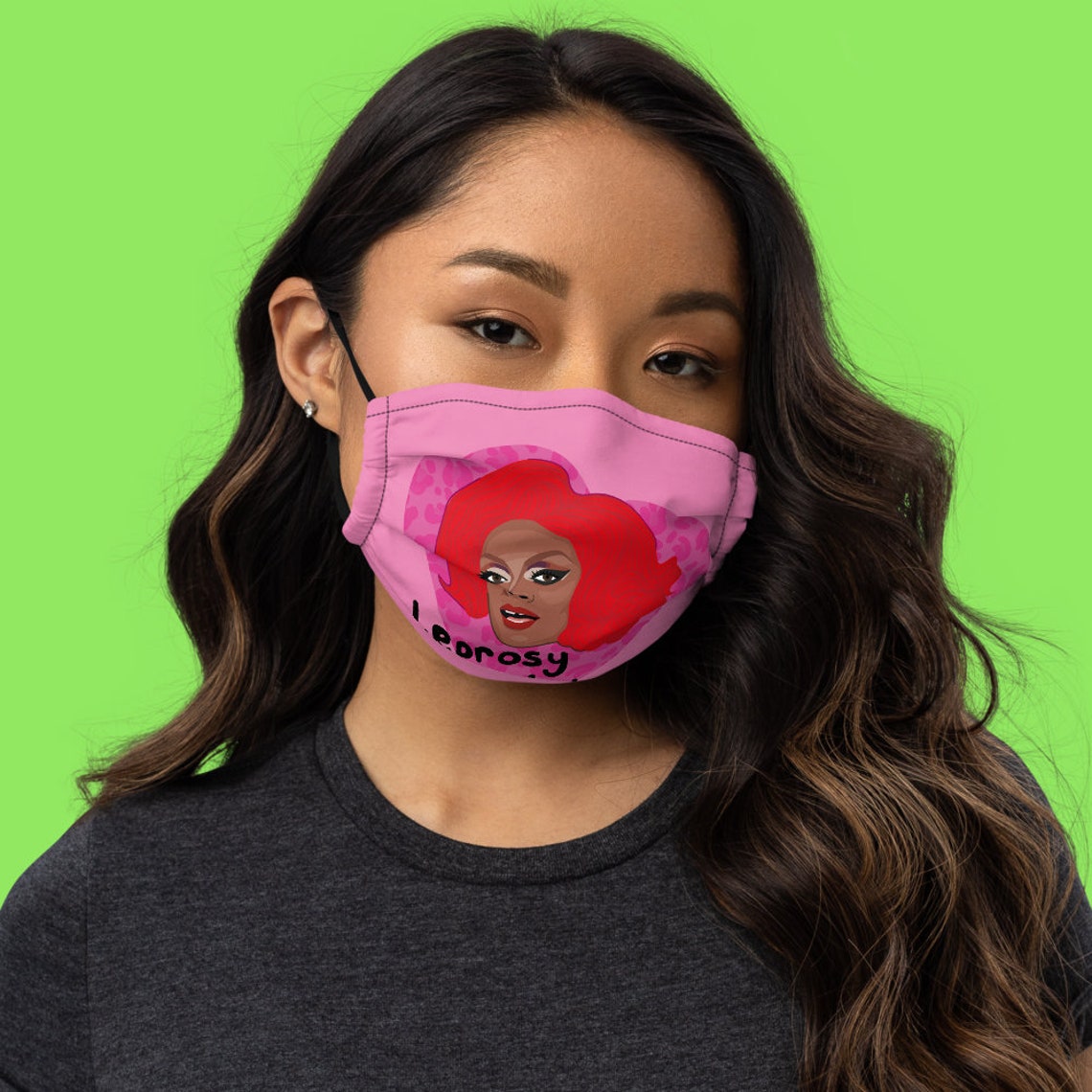 Heidi N Closet Face Mask Leprosy Print Pink Leopard Print | Etsy