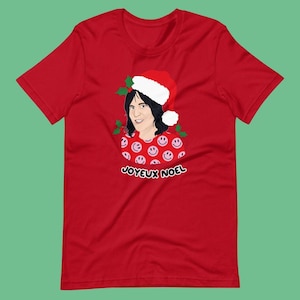 Noel Fielding Christmas Cotton T Shirt - Joyeux Noel - GBBO - Great British Bake Off Baking Show - Santa Stocking Filler