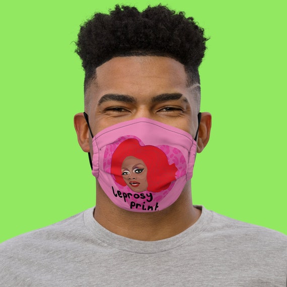 Heidi N Closet Face Mask Leprosy Print Pink Leopard Print | Etsy