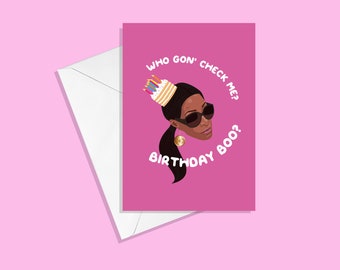 Birthday Card Sheree - Happy Birthday Boo Real Housewives of Atlanta Greetings Card - Sheree - Who Gon Check Me Boo?