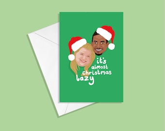 90 Day Fiance Holiday Greetings Card - Nicole & Azan Santa - Almost There Lazy - Merry Christmas