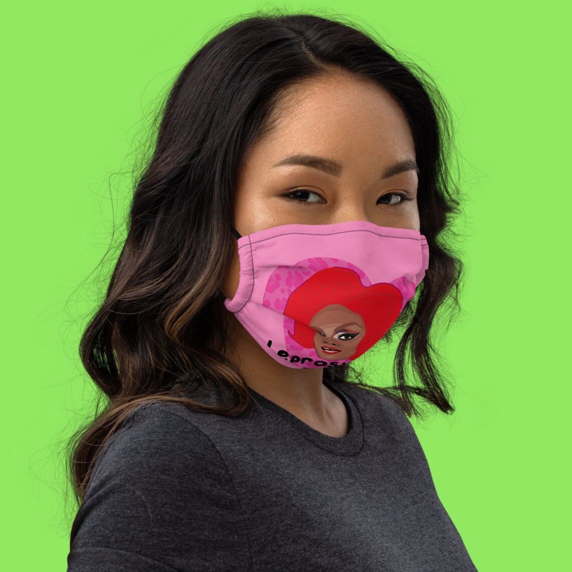 Heidi N Closet Face Mask Leprosy Print Pink Leopard Print | Etsy