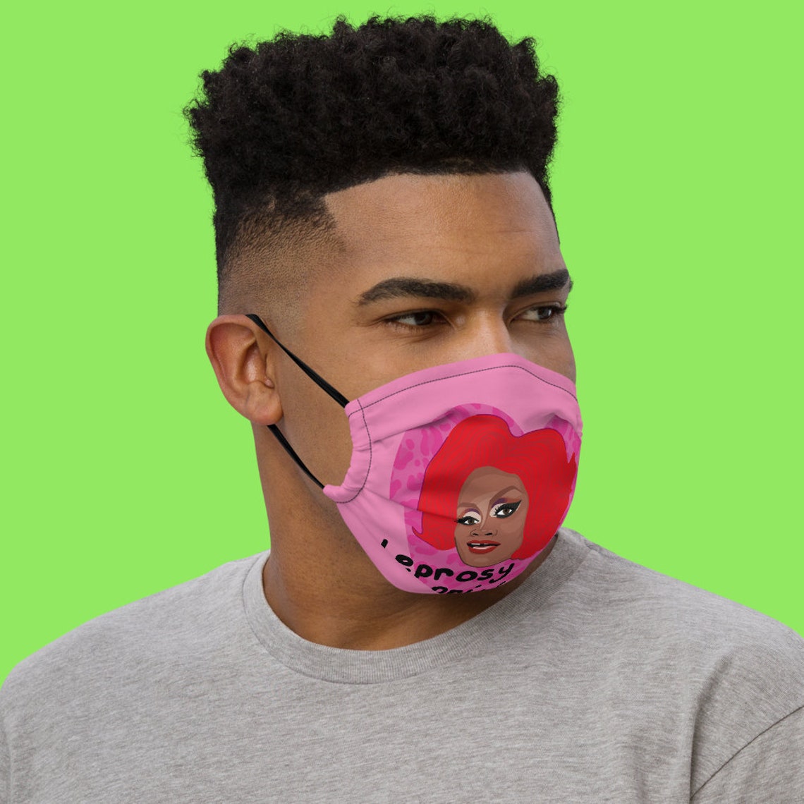 Heidi N Closet Face Mask Leprosy Print Pink Leopard Print | Etsy