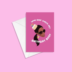 Carte d'anniversaire Sheree - Joyeux anniversaire Boo Carte de voeux des vraies femmes au foyer d'Atlanta - Sheree - Who Gon Check Me Boo ?