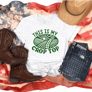 This is My Crop Top Bold Wheat Design TShirt Funny Gift Mom Dad Family Women Men Agriculture Wheat Farm Ag Corn