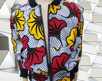 Kids African Print Bomber Jacket - Unisex Ankara Children Bomber Jackets