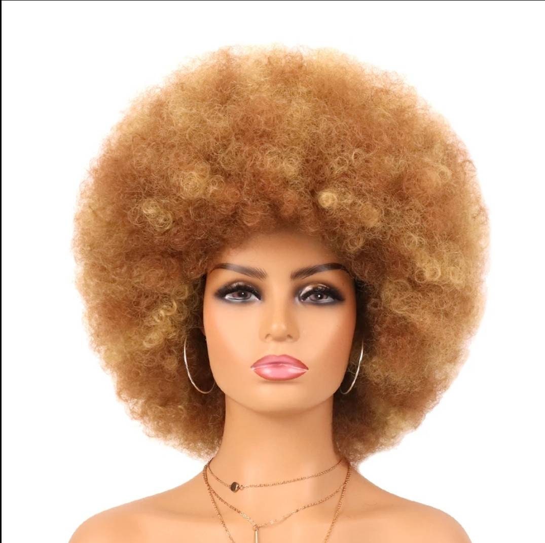 Afro Curly Puff Wig for Black Women Large Fluffy Synthetic Natural Soft Afro Wig Etsy