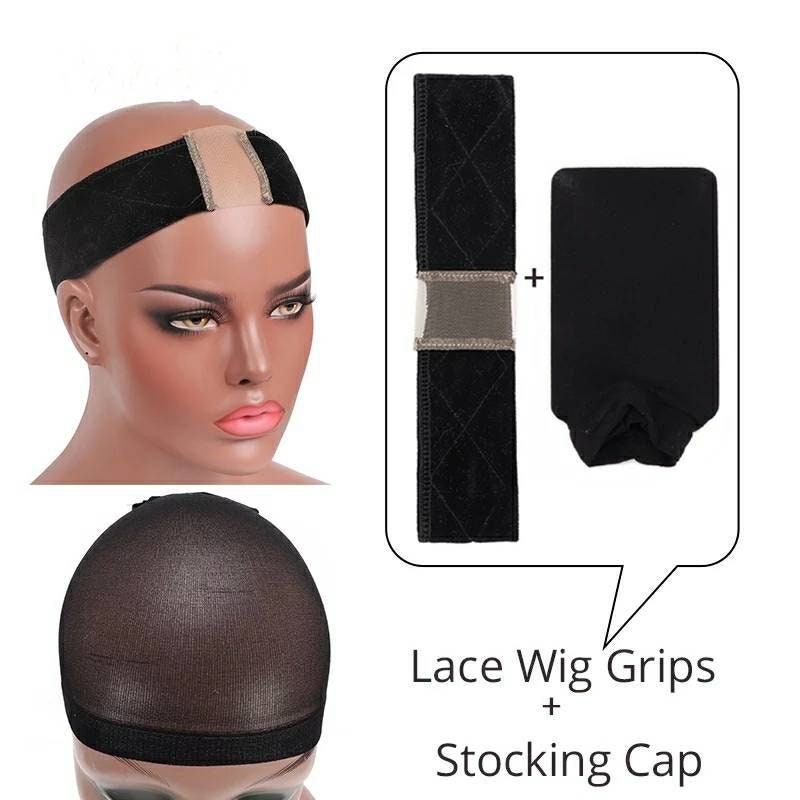  Elastic Bands for Wig 2pcs 3.5cm Edges Bands Lace Melting Band  Wig Band for Edges with 4PCS Wig Caps, 60cm Flexible Grip Headband Laying  Band Adjustable Ends for Baby Hair