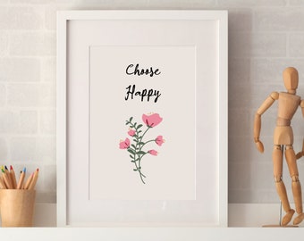 Choose Happy Print - Etsy