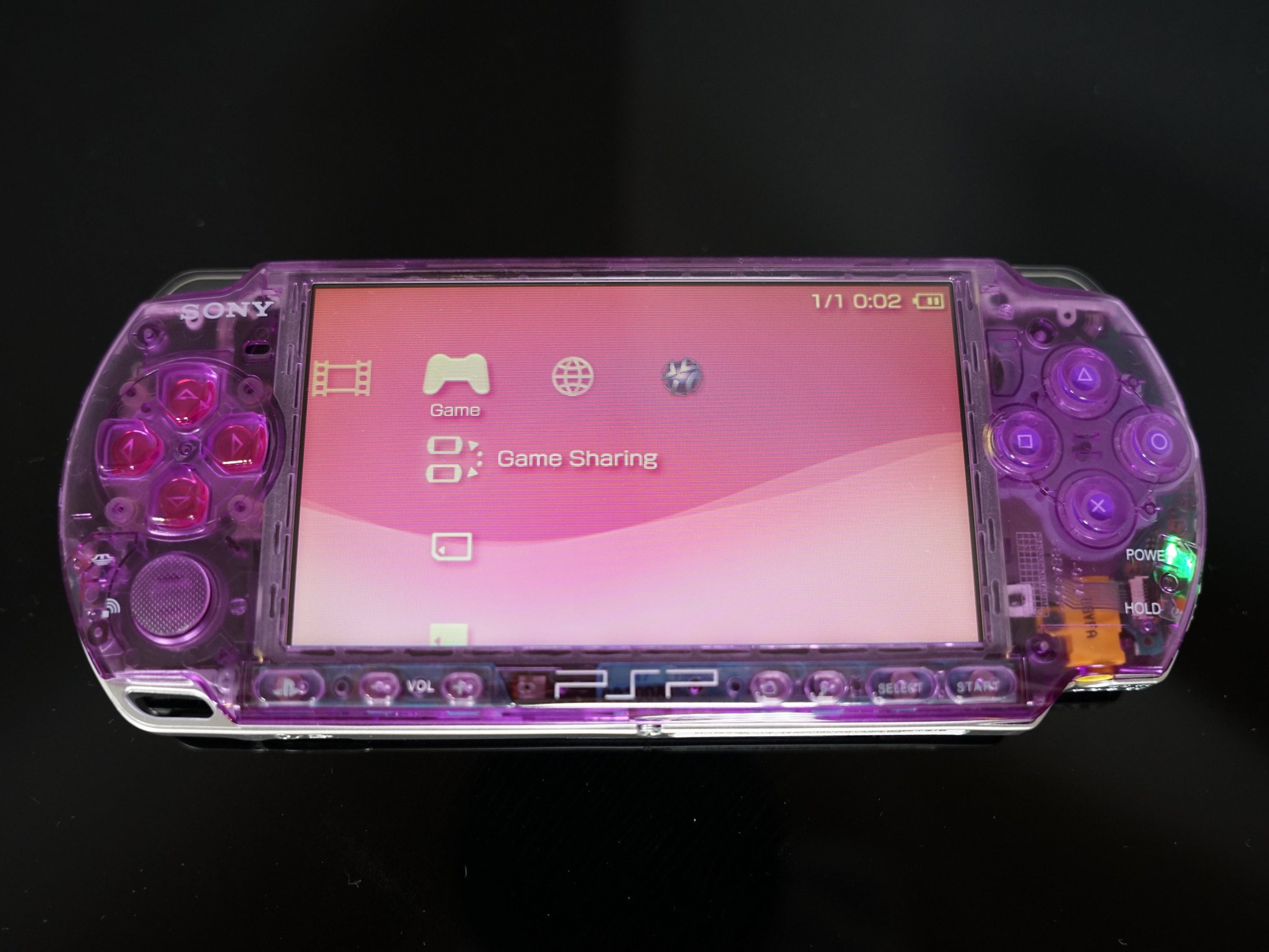 Sony PSP-3000 Playstation Portable Handheld Console Clear purple Customized