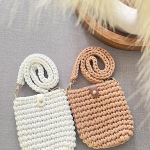 Crochet Crossbody Bag PDF Pattern: Braided Cord Cellphone Bag