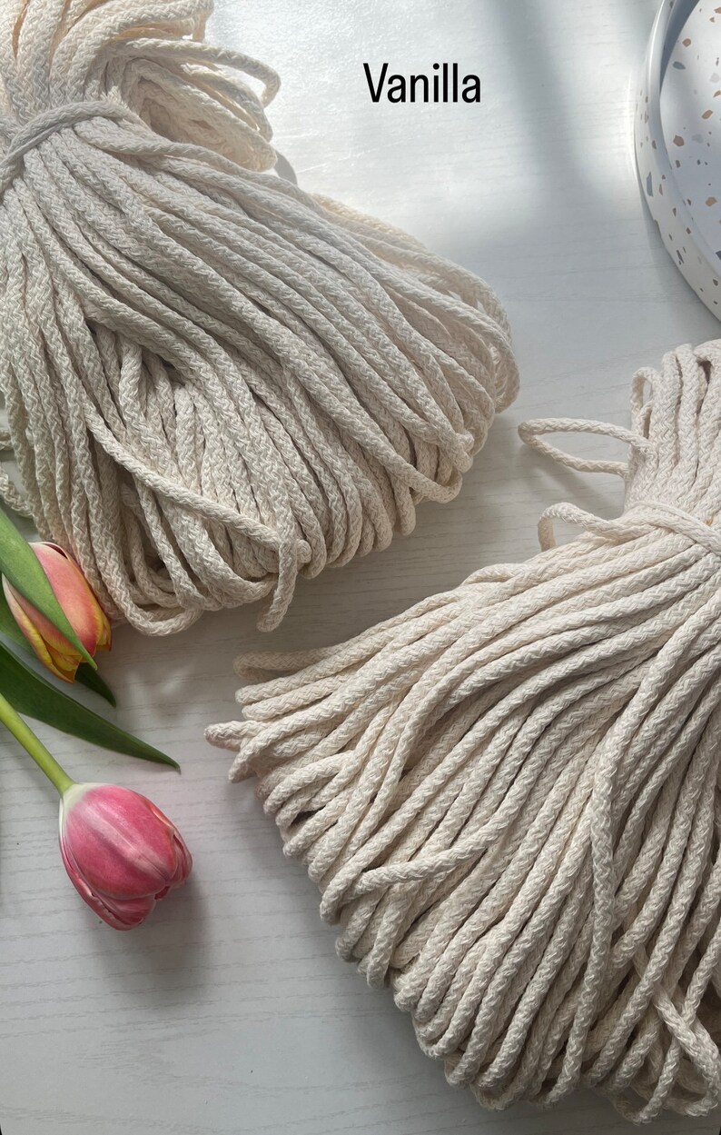 May include: Two spools of thick, natural-colored cotton rope, labeled "Vanilla".