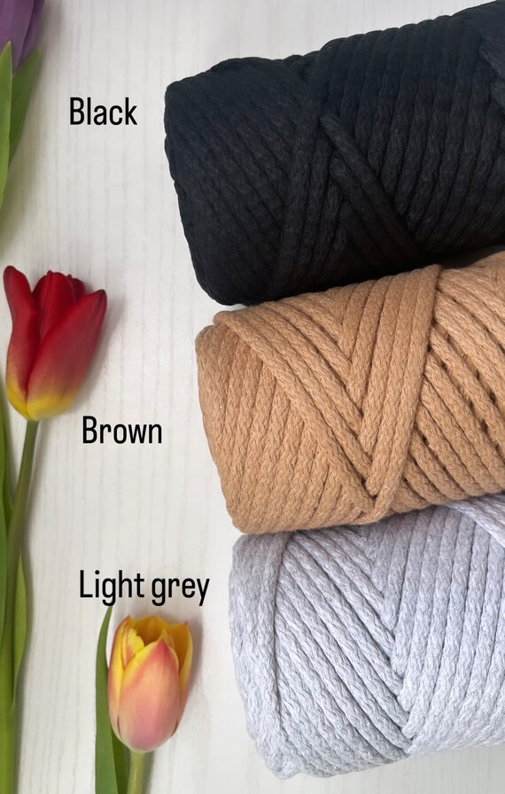 5mm Braided Cotton Cord Yarn: Macrame Project Supplies (67 m)