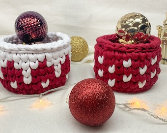 Crochet basket, Christmas decor, Christmas gift, Christmas ornaments, plant basket, bathroom organizer, home decor