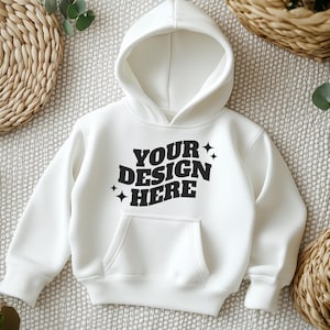 Kids Hoodie Mockup, Mockup Hoodie, Gildan Kids White Hoodie Mockup, Lifestyle Blank Hoodie Mockup Template
