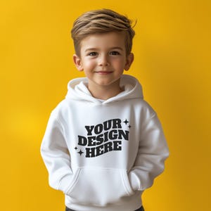 Kids Hoodie Mockup, Mockup Toddler Boy, Gildan Kids White Hoodie Mockup, Lifestyle Blank Hoodie Mockup Template