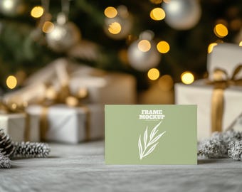 Holiday Invitation Mockup, Christmas Card Mockup, Card Mock Up, Stationery Mockup, Greeting Card Mockup, Christmas invitation, PSD PNG