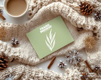 Holiday Invitation Mockup, Christmas Card Mockup, Card Mock Up, Stationery Mockup, Greeting Card Mockup, Christmas invitation, PSD PNG