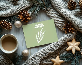 Holiday Invitation Mockup, Christmas Card Mockup, Card Mock Up, Stationery Mockup, Greeting Card Mockup, Christmas invitation, PSD PNG