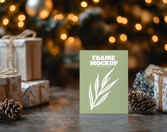 Holiday Invitation Mockup, Christmas Card Mockup, Card Mock Up, Stationery Mockup, Greeting Card Mockup, Christmas invitation, PSD PNG